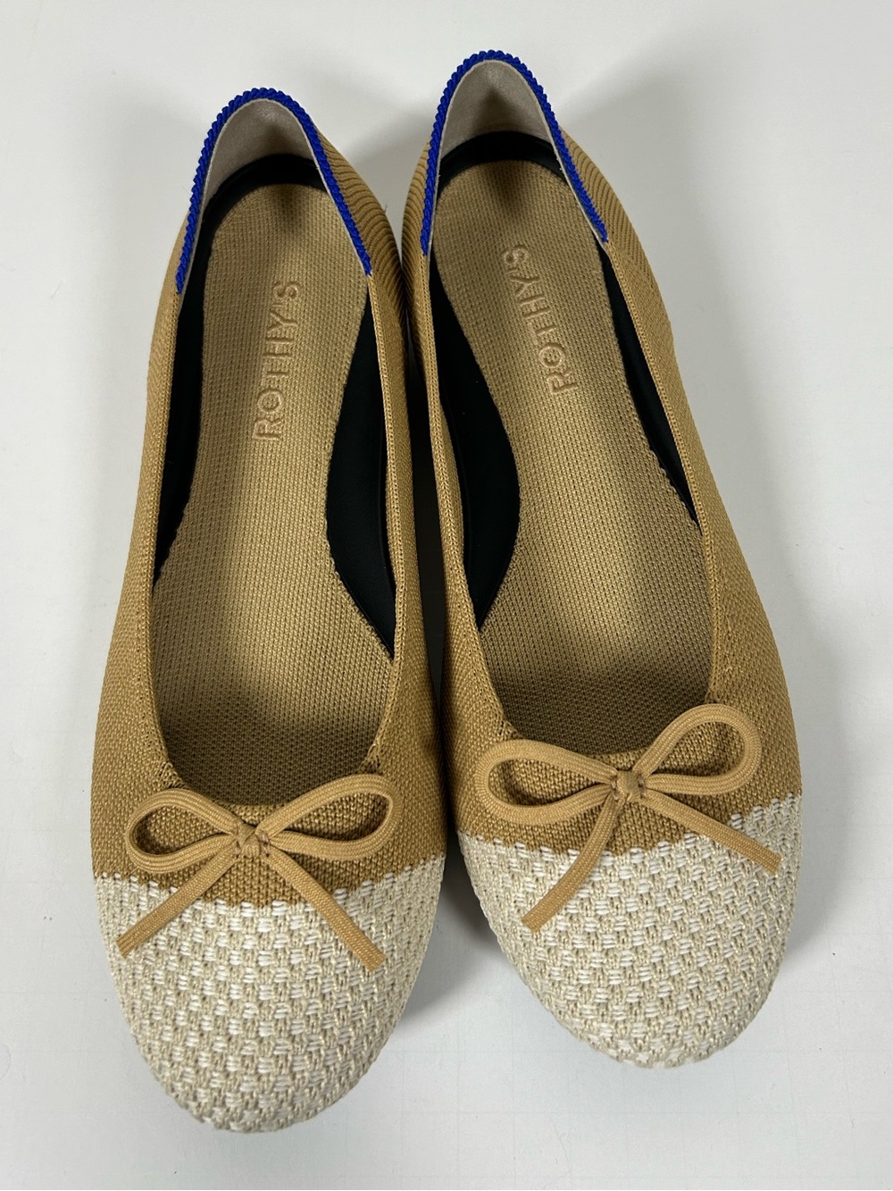 Rothy’s Women’s The Ballet Flat Bow Pearl Tan Cream Ballerina